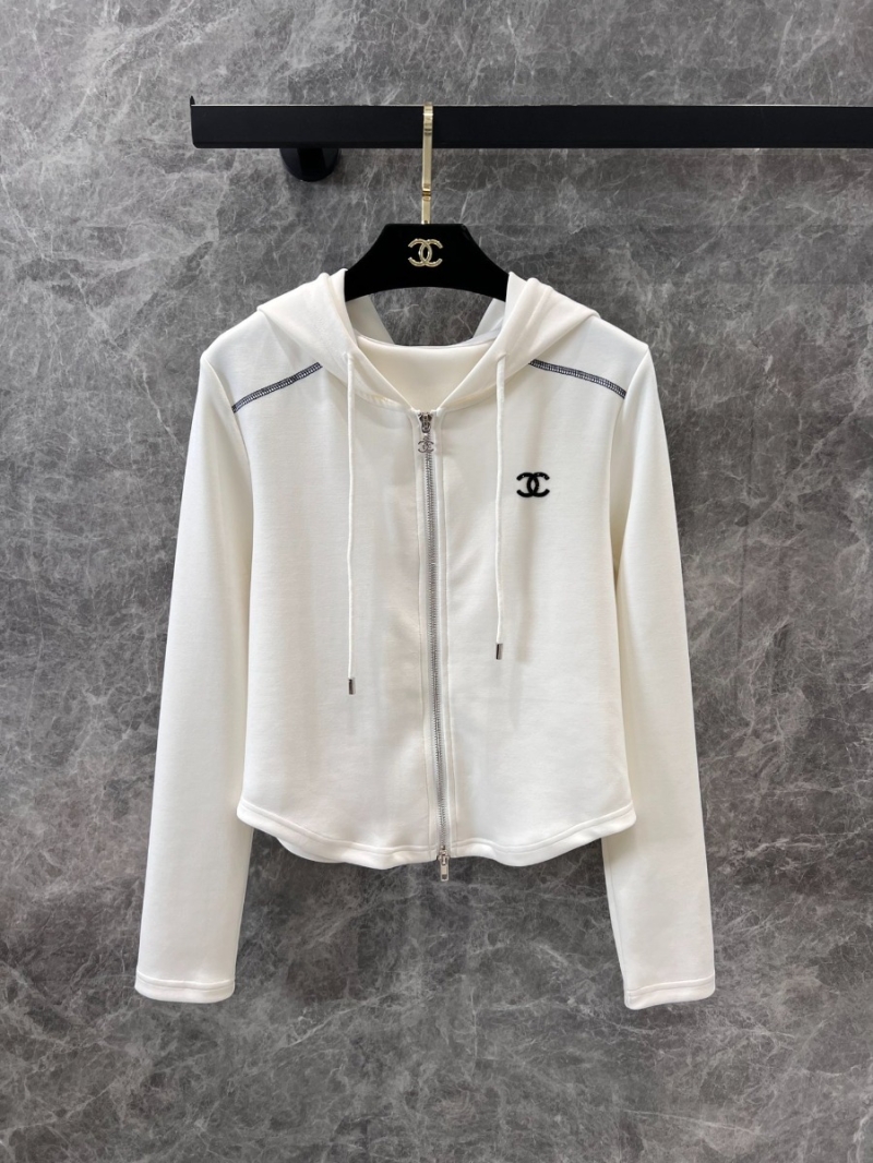 Chanel 25SS Spring/Summer Chic Logo-Embroidered Tracksuit White