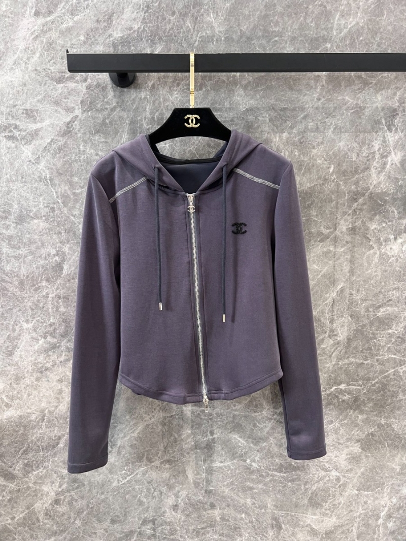 Chanel 25SS Spring/Summer Chic Logo-Embroidered Tracksuit Grey