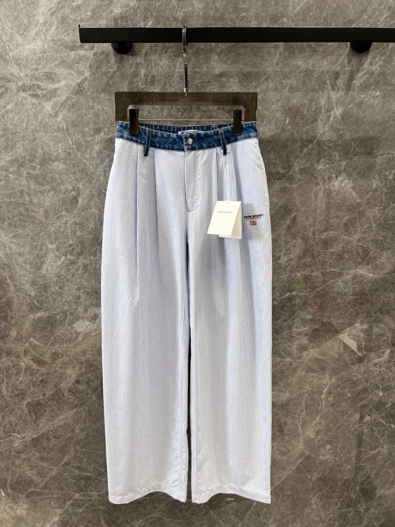 Alexander Wang 25SS Spring/Summer Trendy Striped Wide-Leg Pants Blue/White