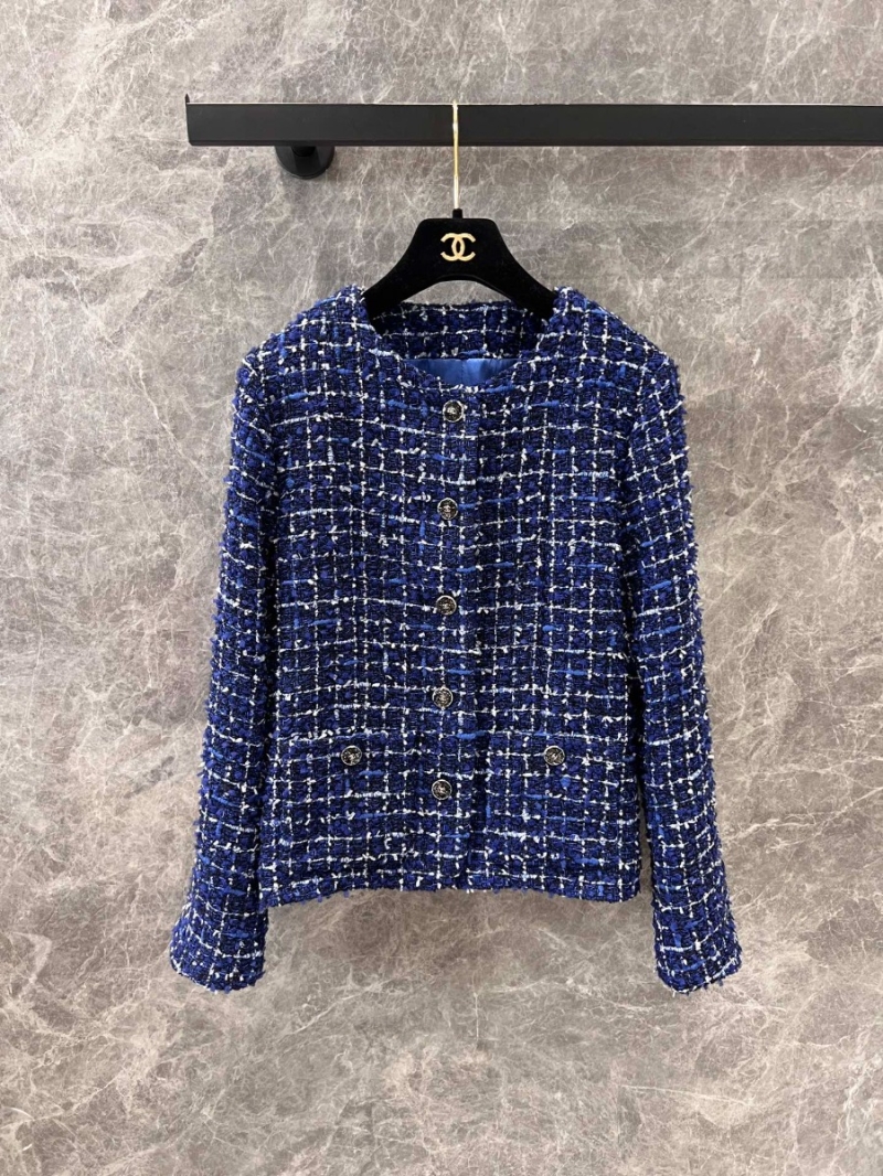 Chanel 25P Spring/Summer Elegant Tweed Jacket Royal Blue