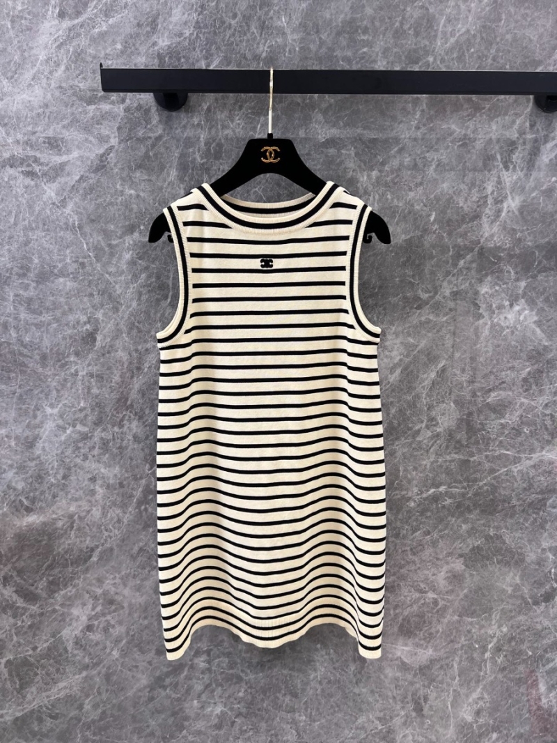 Celine 25Ss Spring/Summer Chic Striped Wool Tank Dress