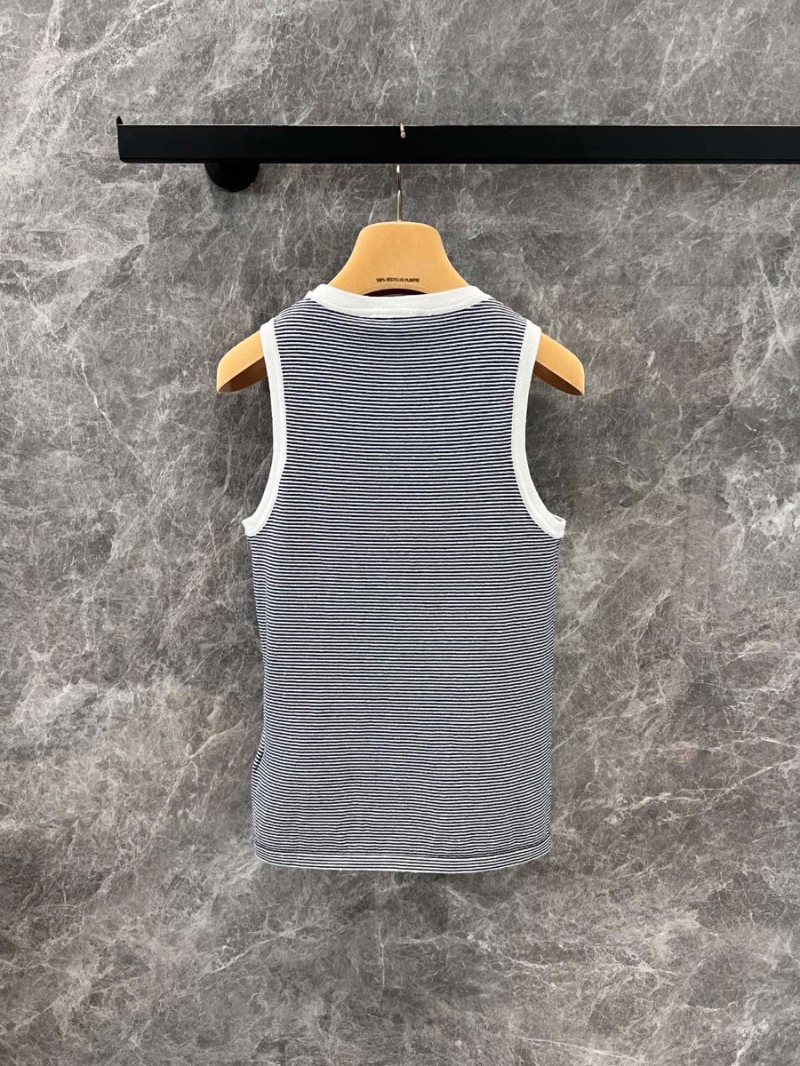 Miu Miu 25Ss Spring/Summer Chic Striped Tank Top Black & White