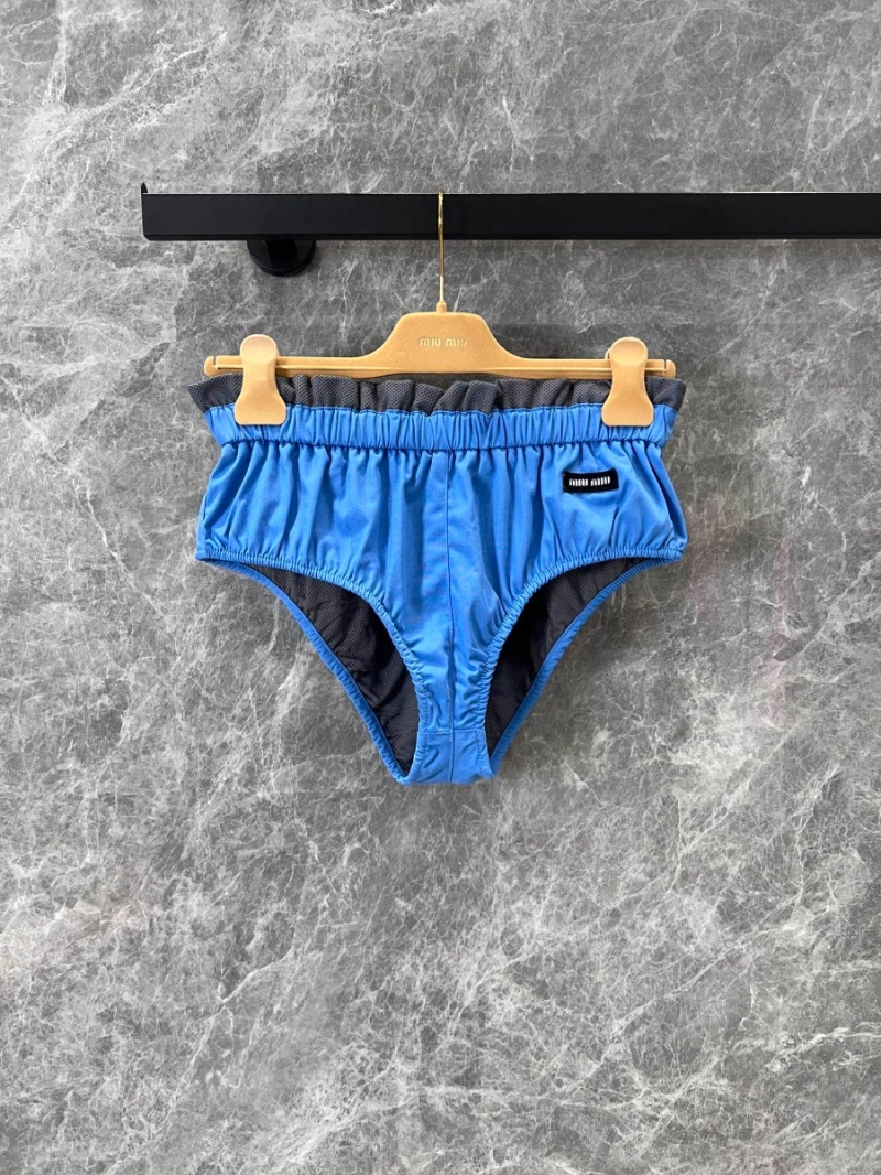 MiuMiu 25SS Stylish Satin Triangle Panties Blue