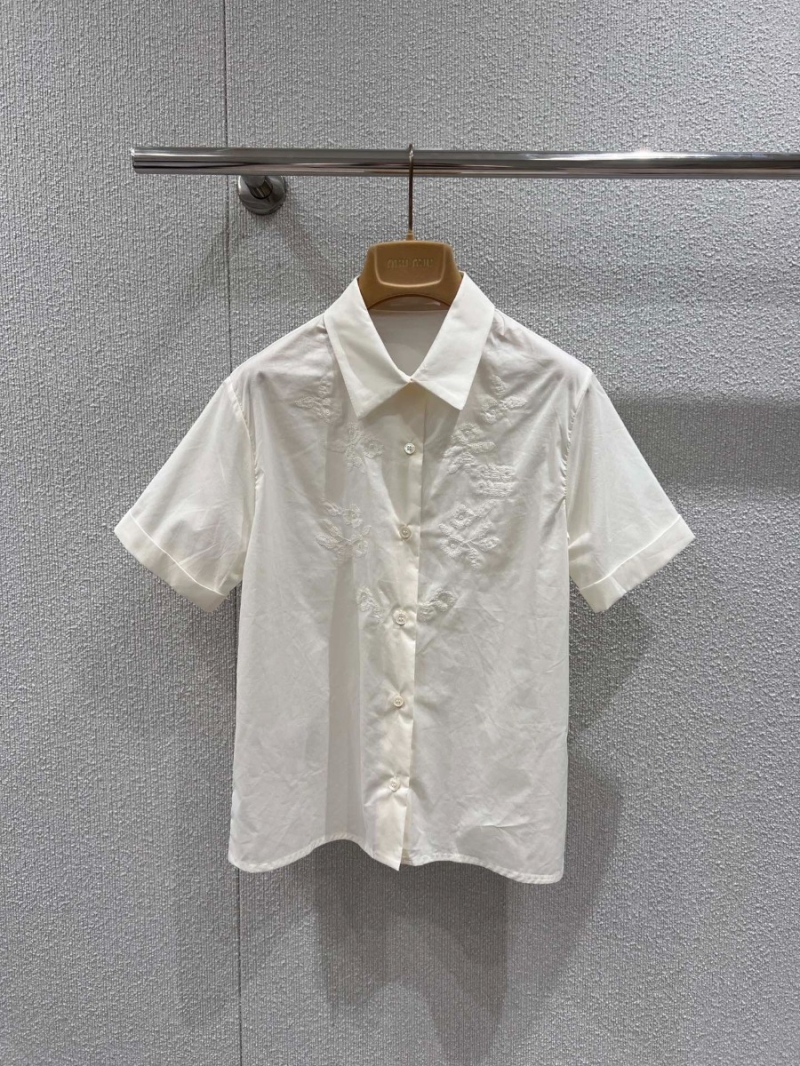Miu Miu 25SS Chic Embroidered Shirt White