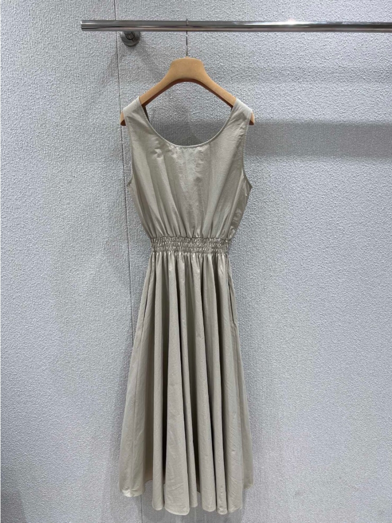 Miu Miu 25SS Elegant Embroidered Dress Beige