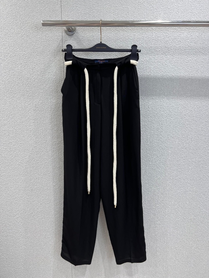 Louis Vuitton LV 25SS Elegant Twisted-Rope Trousers Black