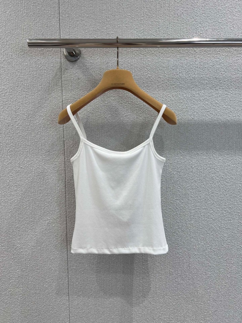 Miu Miu 25SS Chic Embroidered Tank Top White