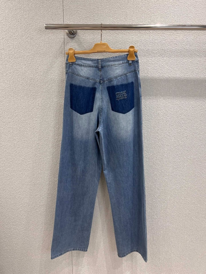 Miu Miu Exclusive Imported Washed Blue Denim Jeans - Limited Edition