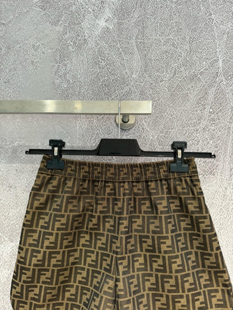 Fendi FF Jacquard Knit Shorts in Classic Brown