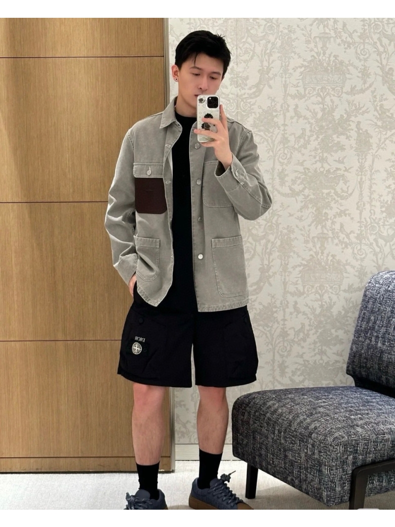 DIOR x Stone Island Denim Canvas Jacket Light Grey