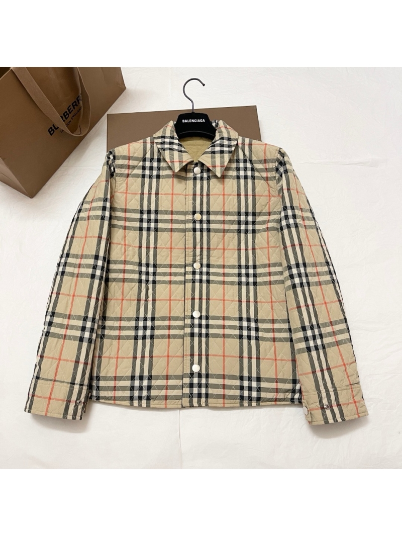 Burberry Unisex Reversible Quilted Nylon Jacket with Iconic Check Lining Camel