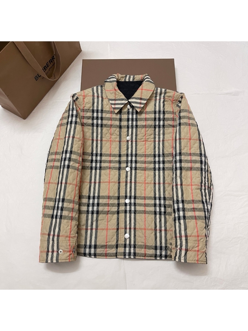 Burberry Unisex Reversible Quilted Nylon Jacket with Iconic Check Lining Black