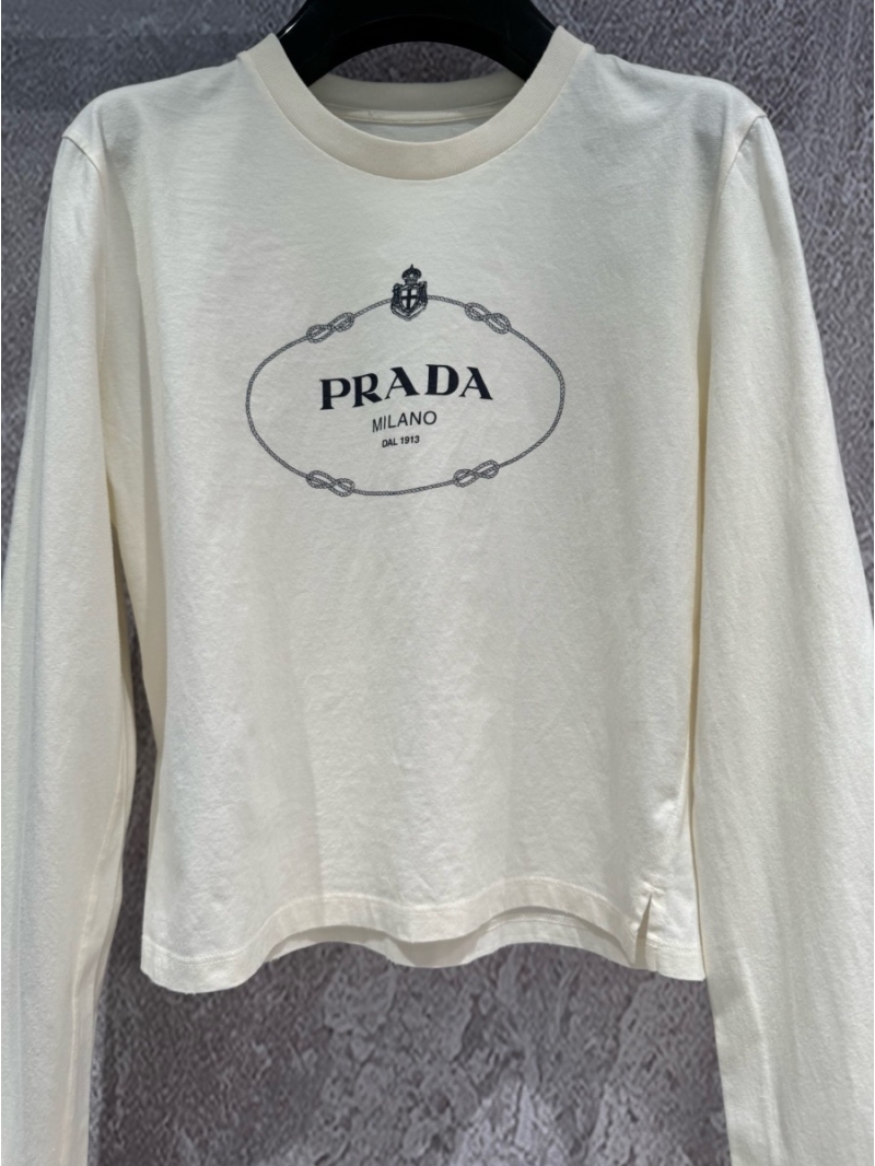 Prada Logo Print Long Sleeve Shirt