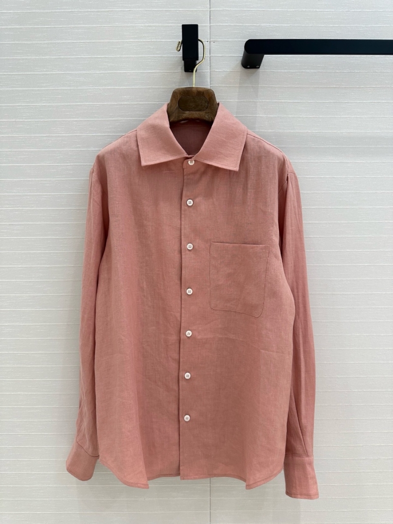 Loro Piana 2025 Early Spring Linen Shirt Pink