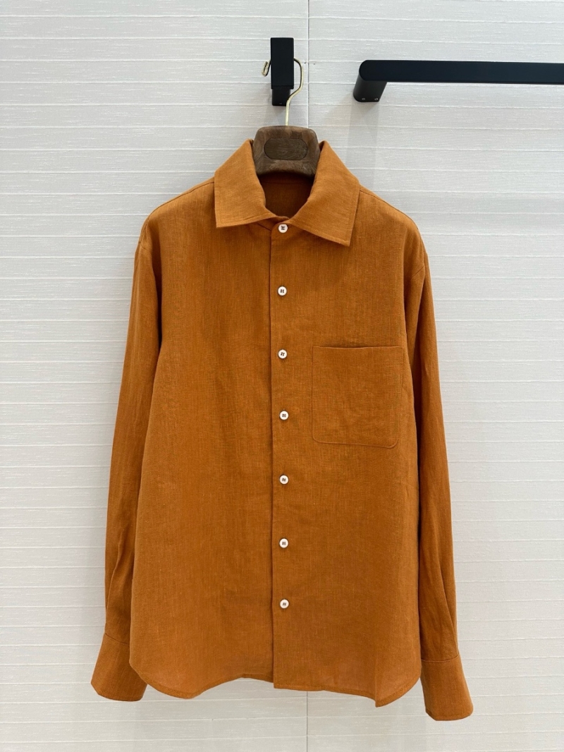 Loro Piana 2025 Early Spring Linen Shirt Ginger