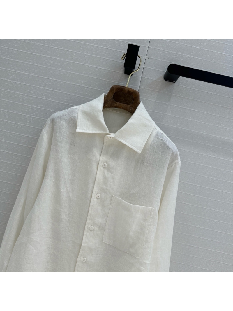 Loro Piana 2025 Early Spring Linen Shirt White