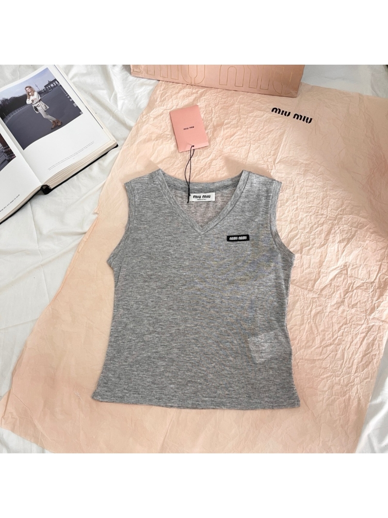 Miu Miu V-Neck Sleeveless Tanks Top