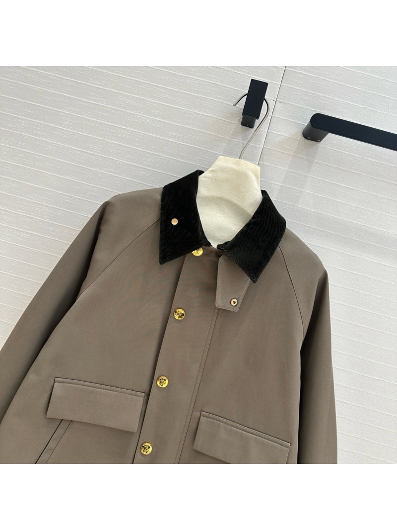 Burberry 2025 Early Spring Corduroy-Collar Barn Jacket