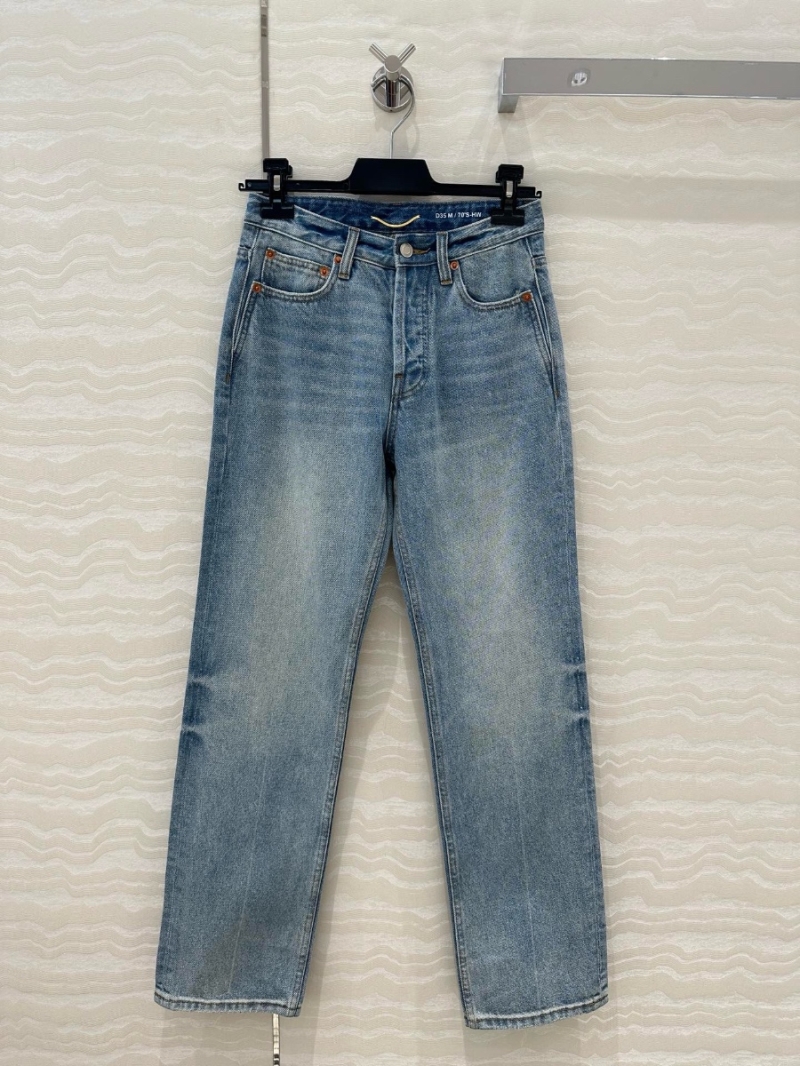 YSL Saint Laurent Vintage Blue Straight-Leg Jeans