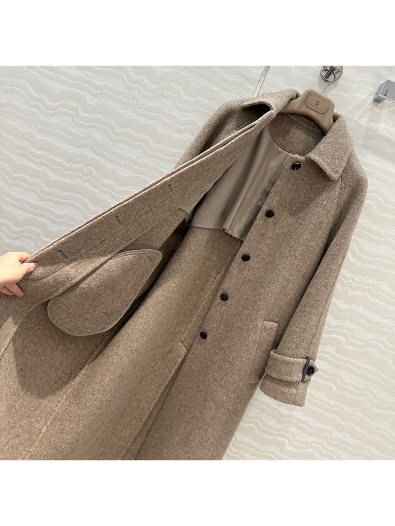 Brunello Cucinelli Luxury Herringbone Wool Coat - Fall/Winter Collection