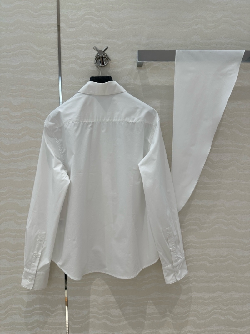 Miu Miu 2025 Spring/Summer Scout-Youthful Scarf-Tie Shirt White