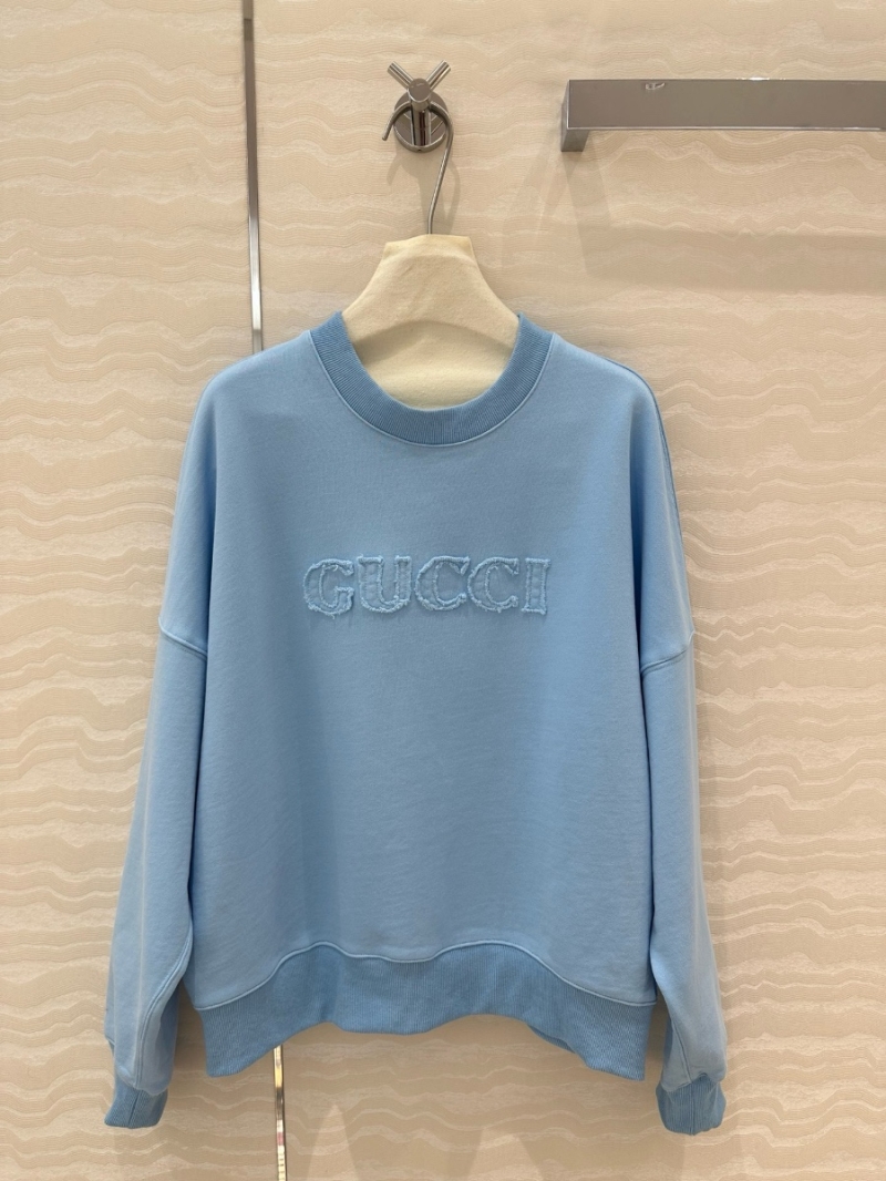 Gucci GG Capsule Collection Washed Cotton Drop-Shoulder Sweatshirt Light Blue