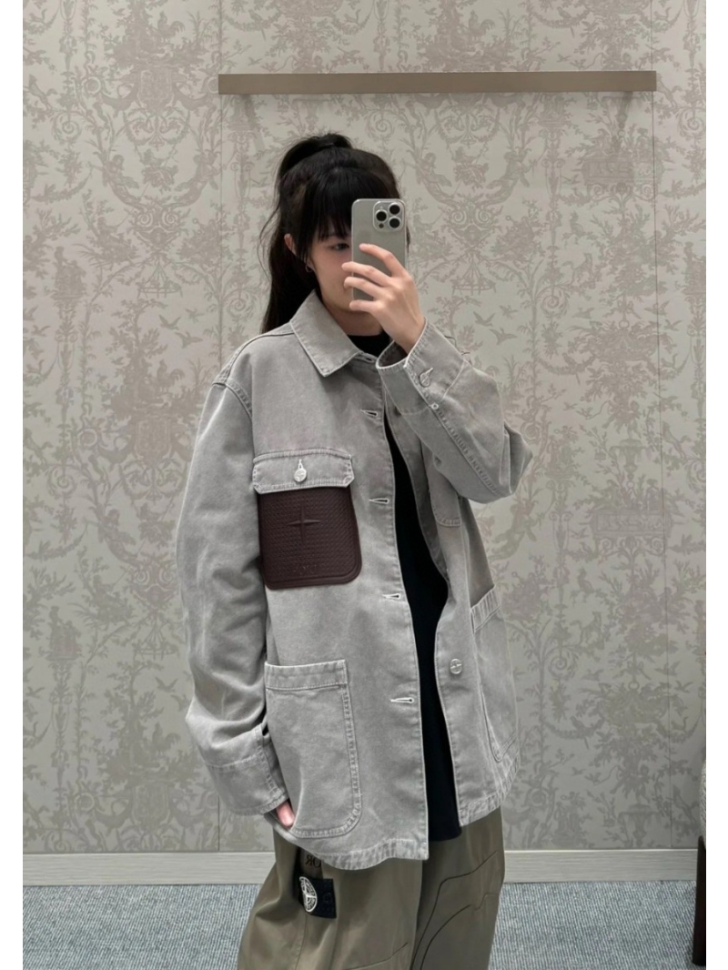 Dior x Stone Collaboration Premium Cotton Shirt - Gray