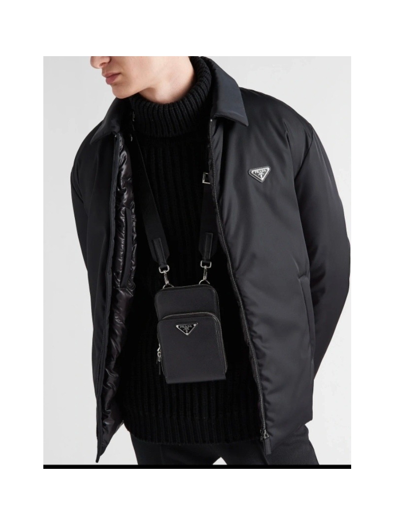 Prada Recycled Nylon Down Jacket in Black