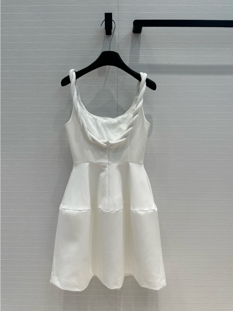Valentino Early Autumn 2024 Braided Strap Sleeveless Dress White