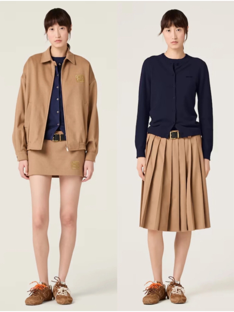 Miu Miu 24FW Intellectual Cashmere Wool Pleated Skirt