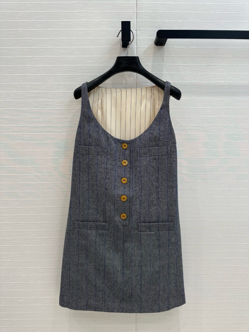 Prada Academy-Style Striped Wool Vest Dress