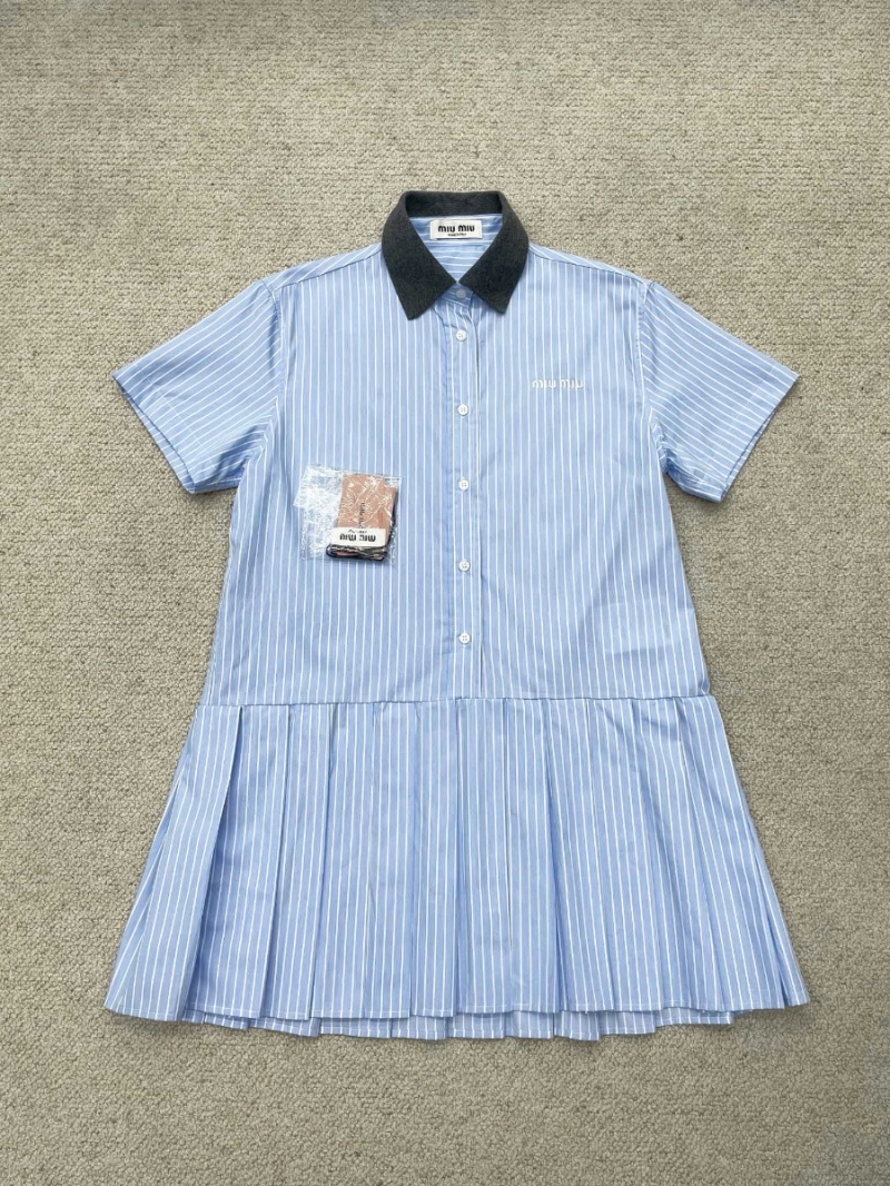 Miu Miu 24FW Striped Polo Shirt Dress - Retro Collection