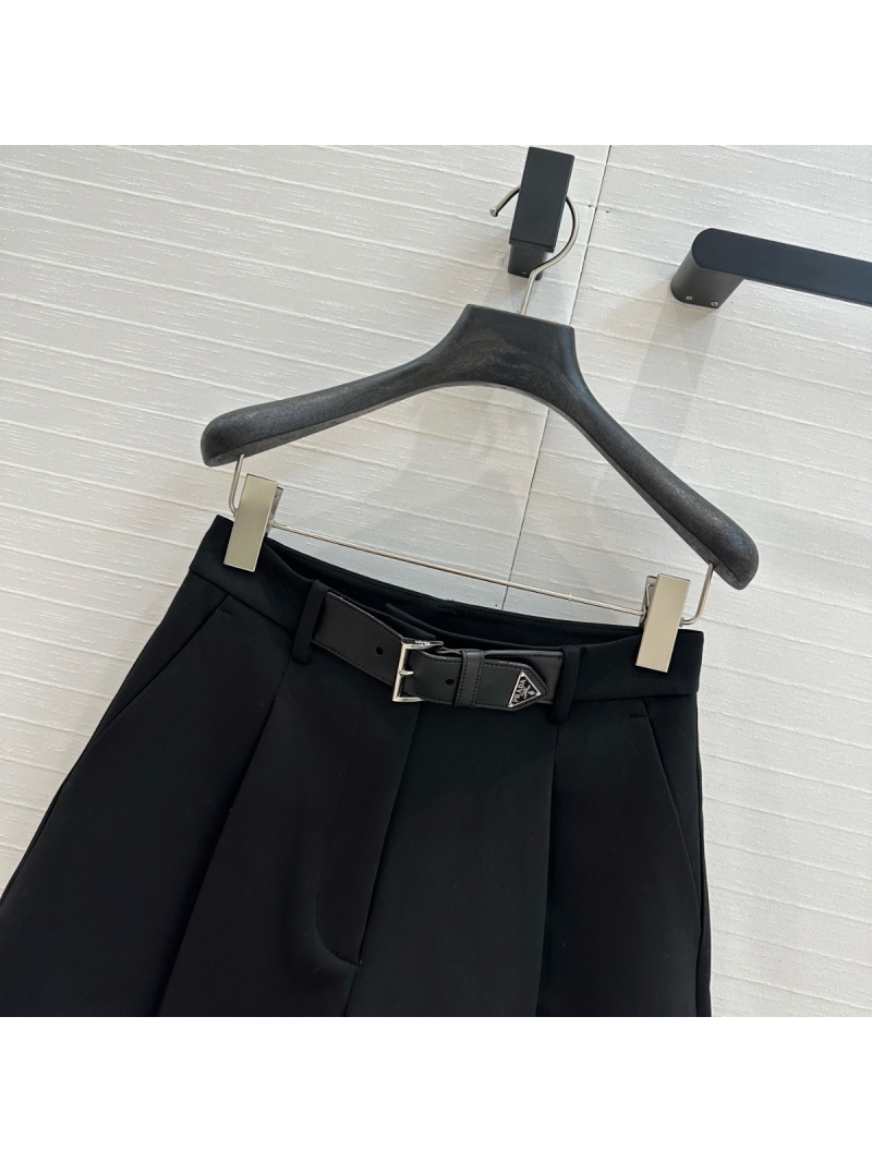 Prada Elegant Style High waist Suit Shorts with Belt