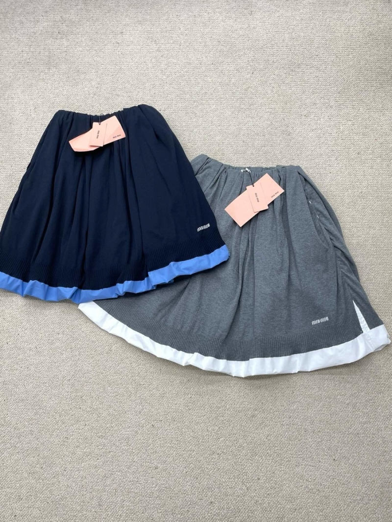 Miu Miu 24FW Tancel Silk cotton Pleated Mini Skirt - Academic Collection