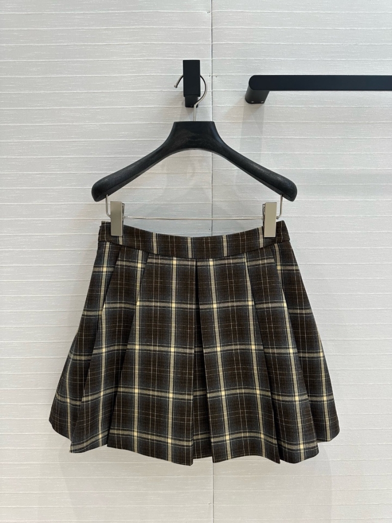 Miu Miu England Plaid Pleated Mini Skirt – Sweet & Chic Academy Style