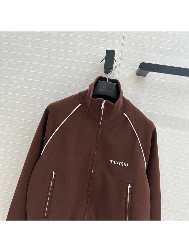 Miu Miu Sporty Chic Drawstring Jacket & Low-Waist Skirt Set - Sweet & Edgy Combo