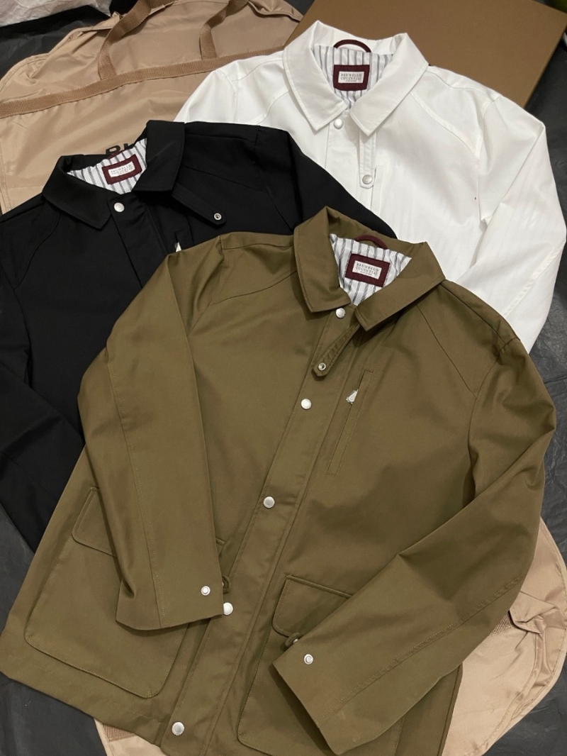 Brunello Cucinelli Exclusive Limited-Edition Raglan Sleeve Military Cotton Jacket Khaki