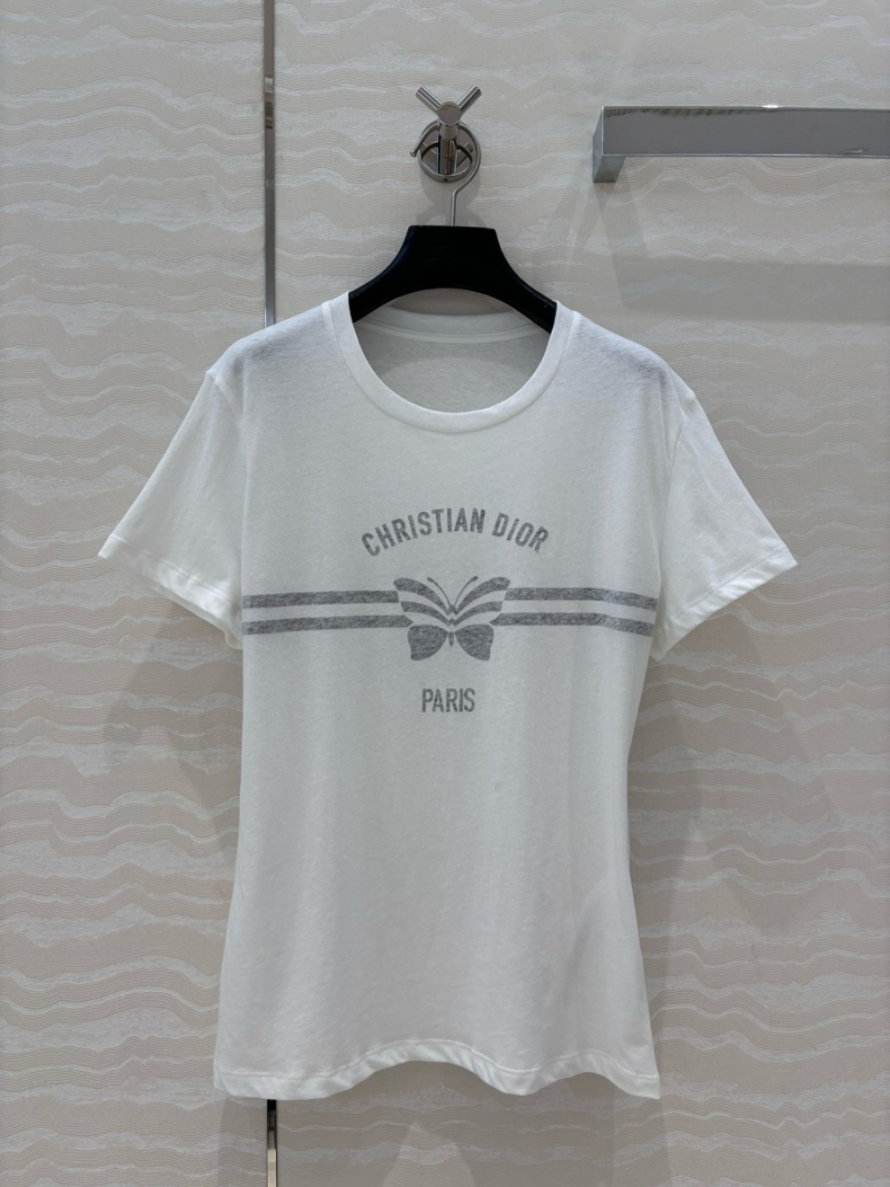 Dior MissDior Washed Cotton-Linen T-Shirt with Faded Print - Elegant & Timeless