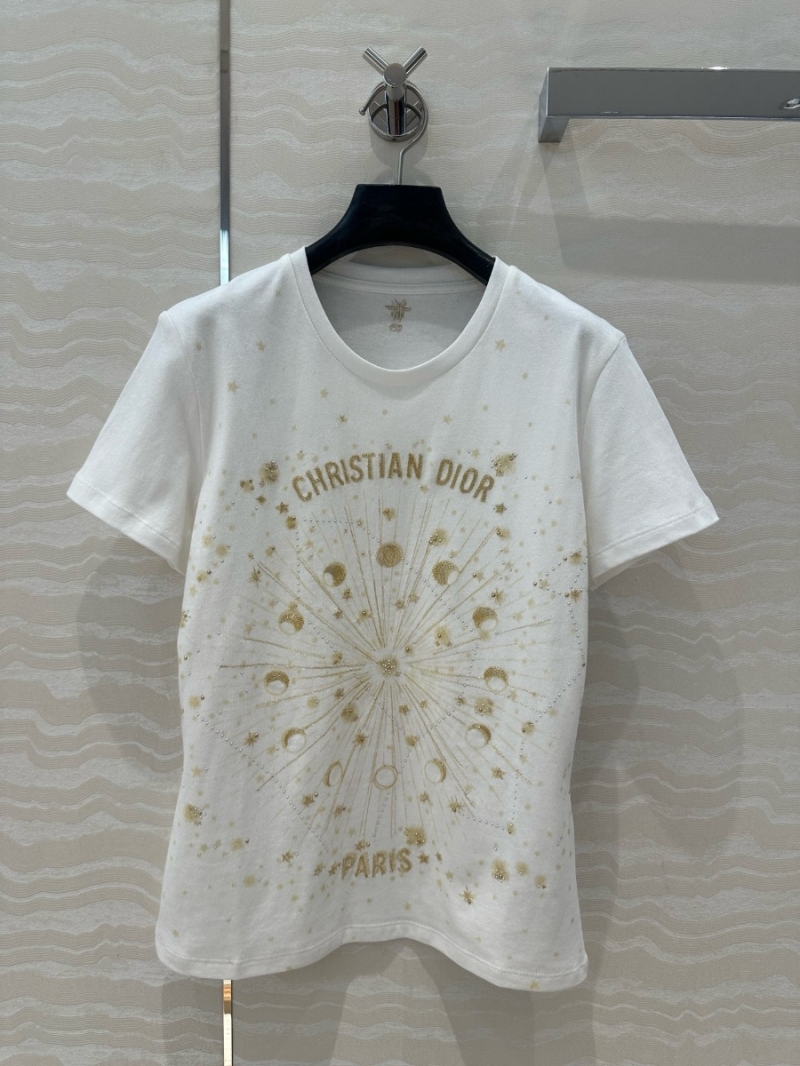 Dior MissDior Gold Nebula Embroidered T-Shirt - Elegant & Luxurious