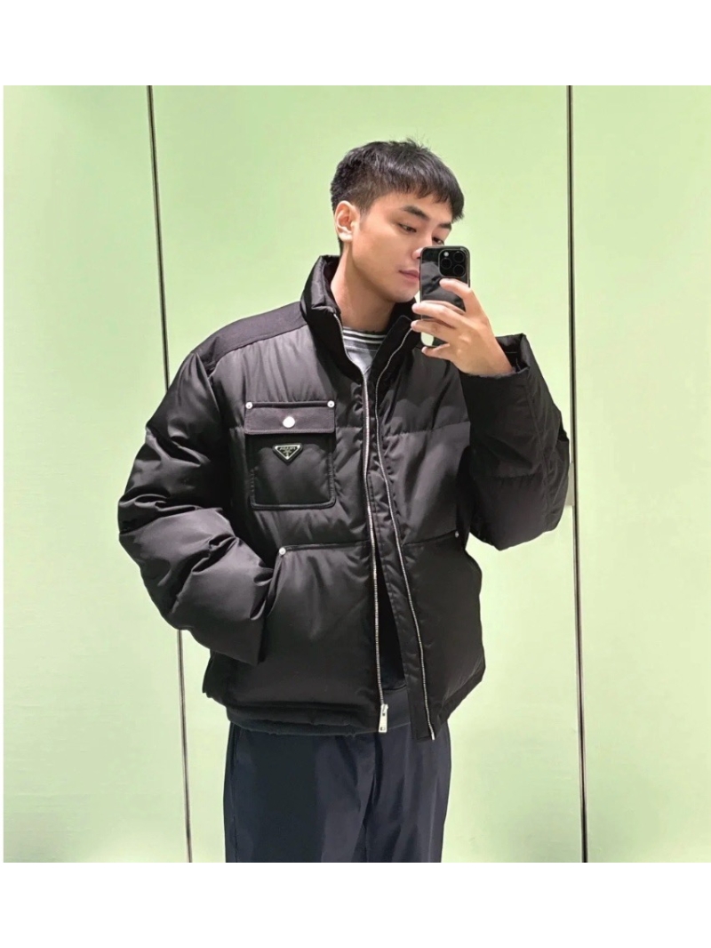 Prada Unisex Nylon Logo Puffer Down Jacket