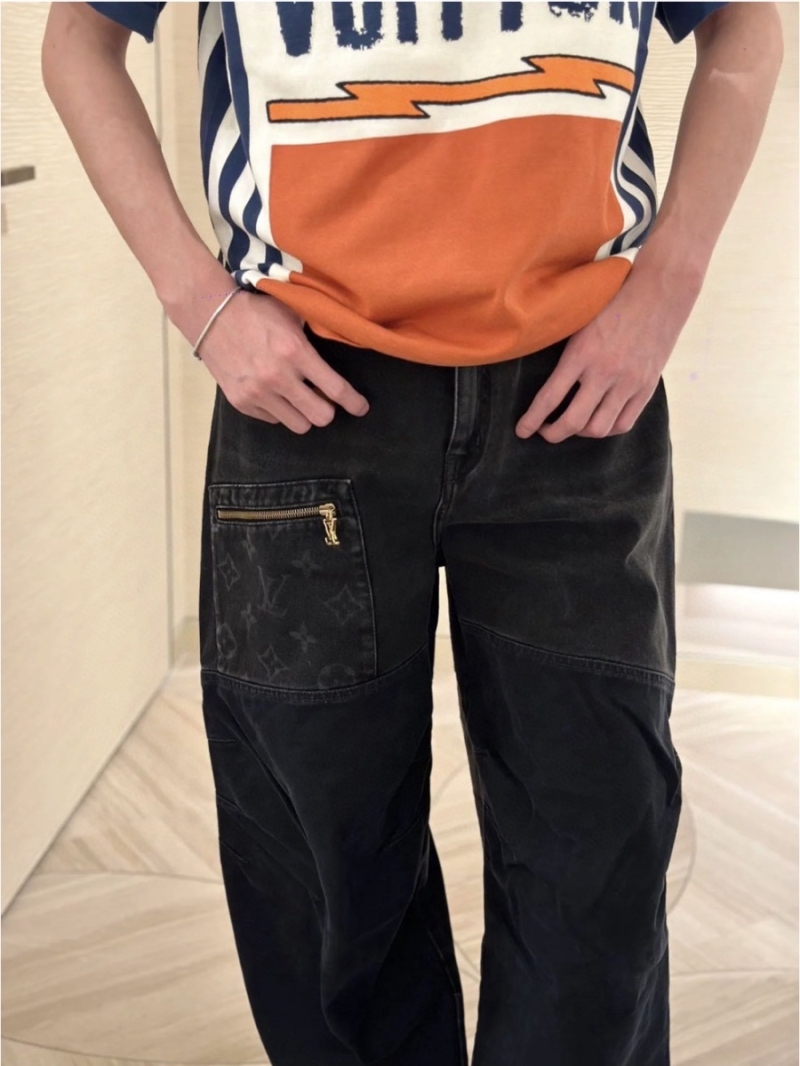 Louis Vuitton Monogram Patchwork Zip-Detail Denim Jeans