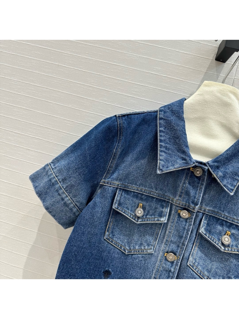 Dior Early Autumn 2024 Gradient Wash Denim Short-Sleeve Jacket