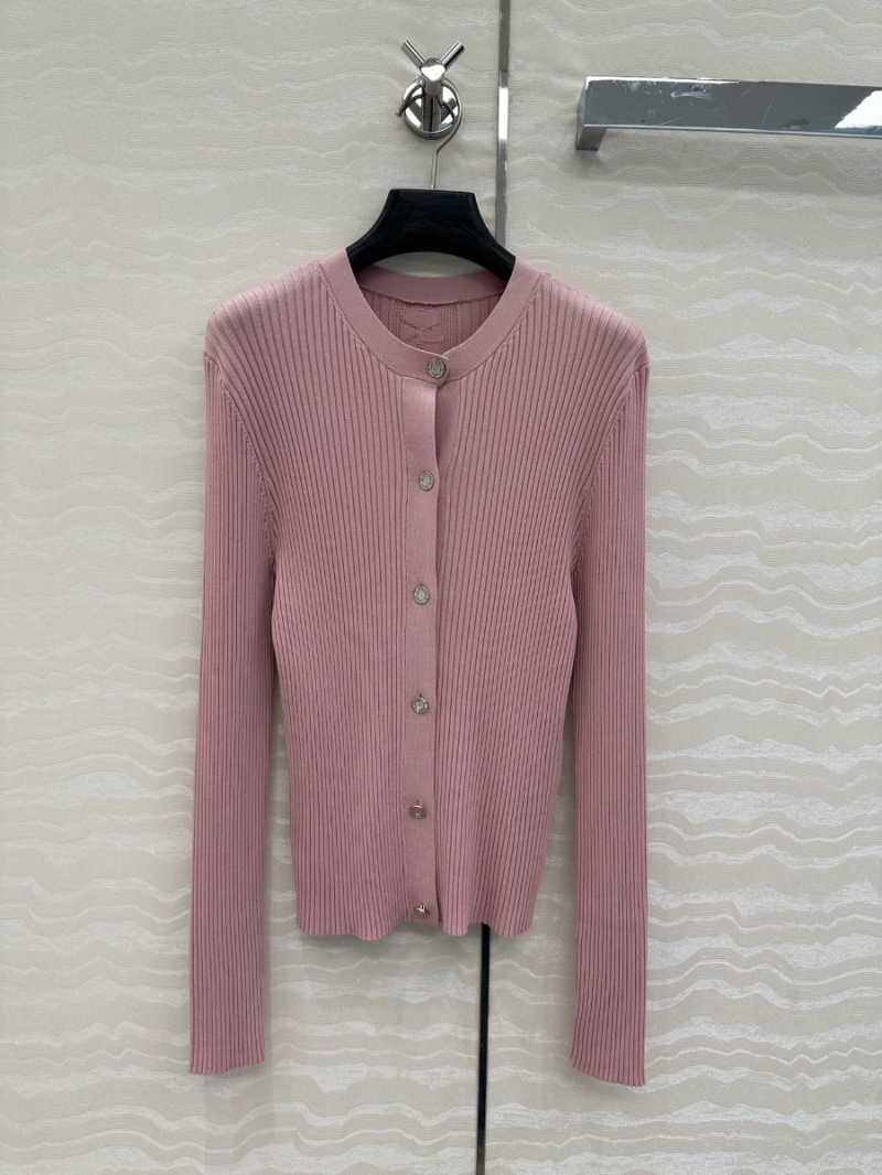 Hermes Exclusive Openwork Jacquard Back Knit Cardigan Pink
