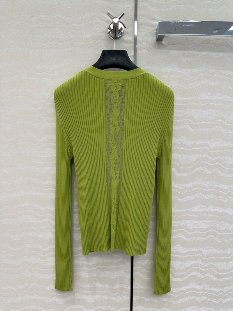 Hermes Exclusive Openwork Jacquard Back Knit Cardigan Green