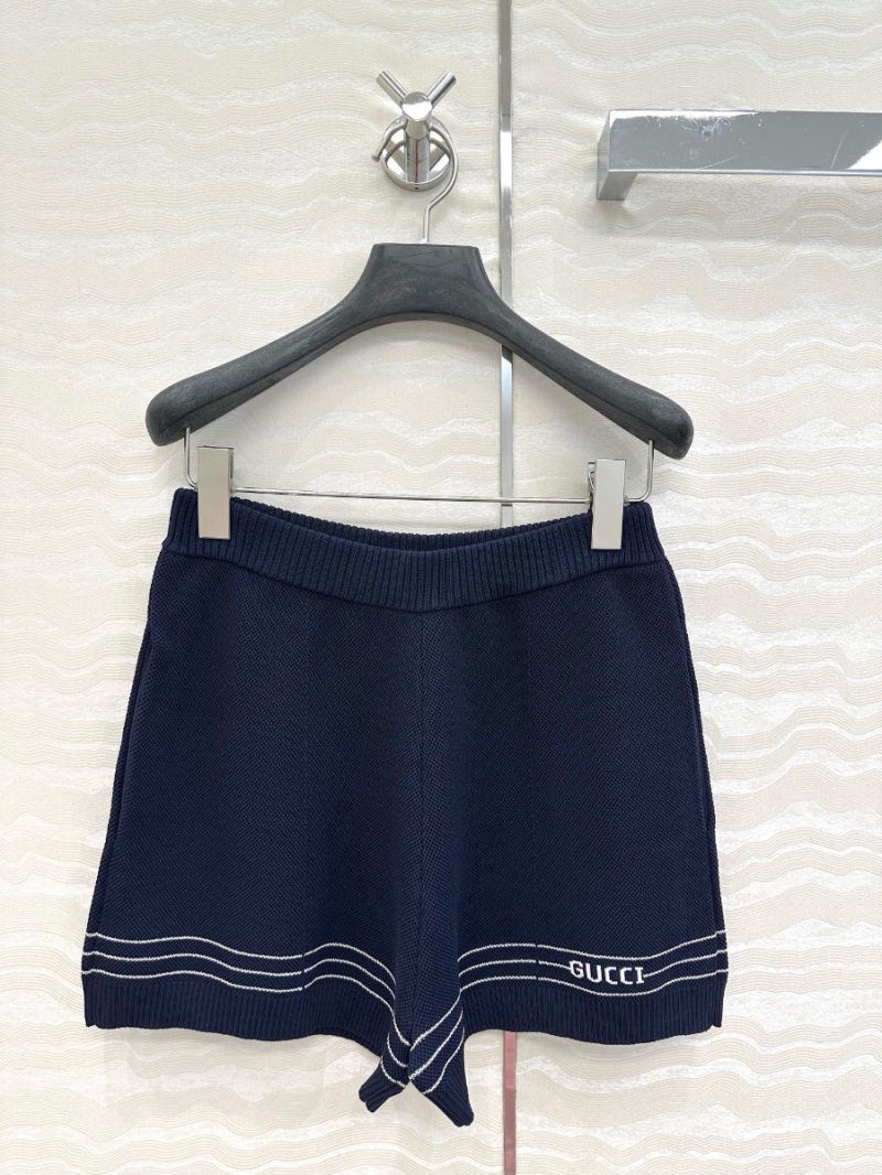Gucci Navy Collegiate Knit Shorts