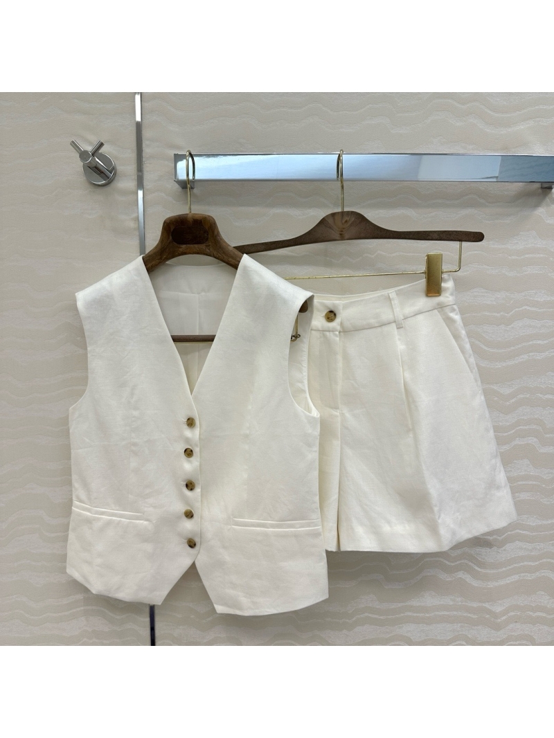 Loro Piana Exclusive Limited-Edition Linen Waistcoat & Shorts Set White