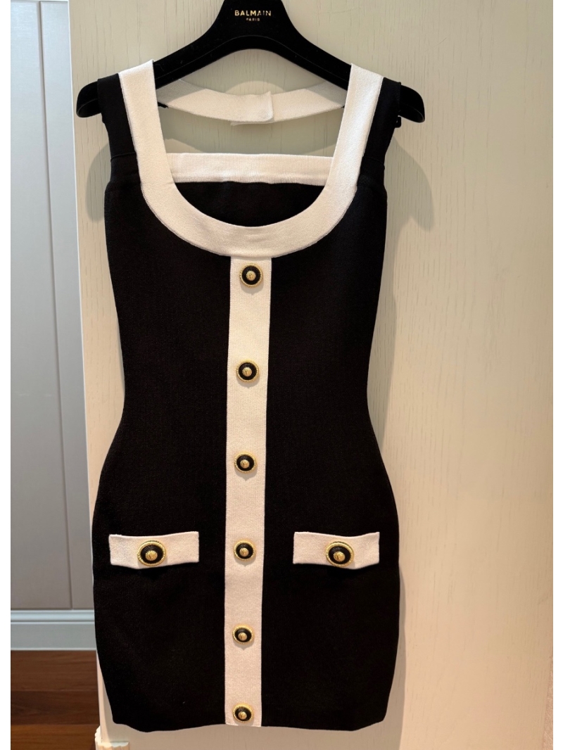 Balmain Halter U-Neck Bodycon Dress - Bold & Elegant