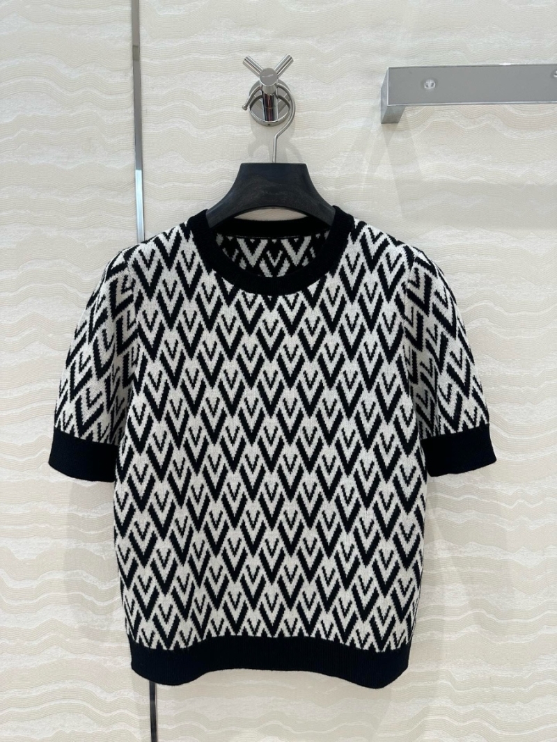 Valentino 25S Early Spring Geometric Wool Knit Top Sweater