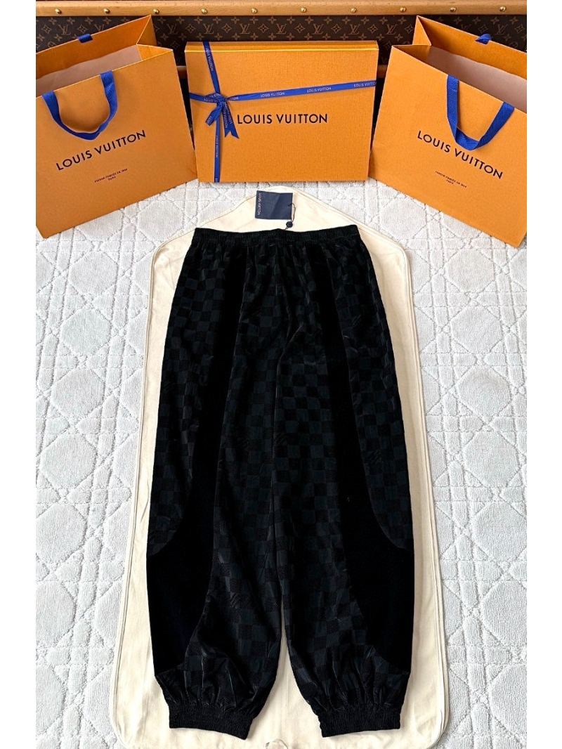 Louis Vuitton LV 2025SS Sleek Checkered Pants Black