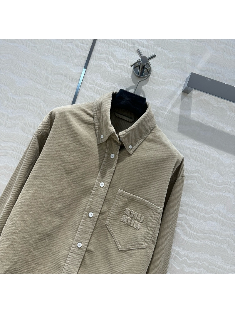 Miu Miu Corduroy Shirt Jacket Grey